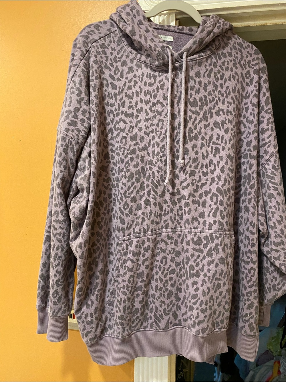 American Eagle Outfitters Lavender Leopard Print Hoodie